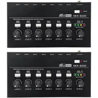 Typecat 2X MX600 Mélangeur de Ligne 6 Canaux à Très Faible Bruit Stéréo/Préamplificateur de Microphone à Commutateur de Piste Unique