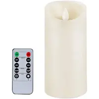 Tlily Bougies Scintillantes Sans Flamme à Piles avec TéLéCommande et Minuterie, 3 X 6 Pouces pour DéCoration IntéRieure et ExtéRieure