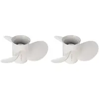Melitt 2X 664-45949-02-El Hélice de Bateau 9 7/8 x 13 pour 20-30Hp Rotation Une Droite 3 Lames Blanches