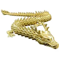 Tlily Dragon D'Or avec Articulations Mobiles, Figurines de Collection de Dragon Du Zodiaque Chinois, Ornement de DéCoration de Table, Statue de Dragon 3D