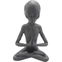 Typecat Statue extraterrestre de méditation de sorcellerie Mini ornement en résine Alien Garden Ho