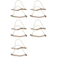 Melitt 10 Pièces Branches Décoratives en Bois Flotté Naturel Ferme Maison Décoration Murale Organisateurs de Bijoux Suspendus avec 5 Crochets