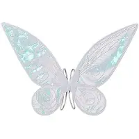 Wella Costume D'Aile de Fée Papillon pour Femme et Fille, Ailes D'Ange de Princesse Scintillantes pour Halloween, Costume de Cosplay Blanc
