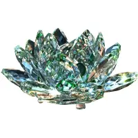 Wella D Figurine de Fleur de Lotus en Cristal, DéCoration de Mariage pour la Saint-Valentin, Collection Artisanale en Verre, Ornements de Table, Cadeau