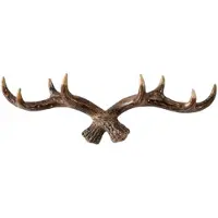 Typecat Porte-manteau mural vintage en bois de cerf avec crochets et clés
