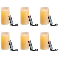 Melitt 6X Bougies LED, Bougies Sans Flamme Scintillantes, Bougie Rechargeable, Bougies en Cire Véritable avec Télécommande, 10 cm A