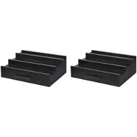 Melitt 2X Plateau de Rangement de Parfum, Support de Parfum à Trois Niveaux, Présentoir de Parfum, Organisateur de Parfum Noir avec Tiroirs
