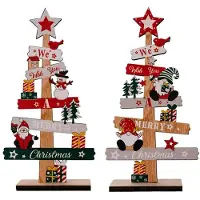 Wella Arbre de Noël de Bureau DIY Décoratif en Bois Panneau de Noël Plaque en Bois Salon Chambre Bureau Nouvel An Cadeau