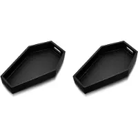 Wella 2X Plateau de Rangement Noir en Forme de Cercueil, Plateau en Bois Gothique, Décoration, Cadeau D'Anniversaire