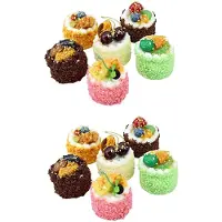 Wella 12 Pièces Gâteau de Simulation Artificielle, Modèle de Dessert de Pain de Petit Gâteau Réaliste Faux Affichage Gâteau Photographie Accessoire
