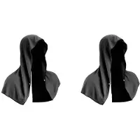 ISTOVO 2X Serviette à Capuche Rafraîchissante, Serviettes Rafraîchissantes pour le Cou et le Visage, pour Sauna, Yoga, Camping, Entraînement, Noir