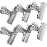 Melitt Lot de 6 Pinces à Sac, Pinces à Puce, Pinces à Sac, Pinces à Nourriture, Pince à Puce en Acier Inoxydable, Pinces de Cuisine éTanches