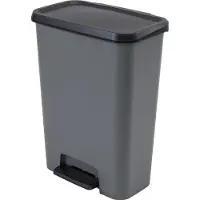 Keter Poubelle à Pédale Duo 23 L + 23 L 49.6 X 29.4 X H62 Cm Gris Noir - Compatta -