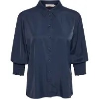 Cream Chemisier 'Nola' bleu marine