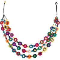 Melitt Collier de Perles de Bois de Coquille de Noix de BohèMe pour Femmes Filles Bijoux Fait à la Main Collier Long Perlé Cadeaux de FêTe des MèRes