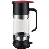Melitt Pot Distributeur de Miel, 10 Oz, Verre Anti-Goutte avec Poignée, Pot Distributeur de Sirop Transparent Durable avec Base en Silicone