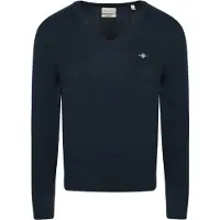 Gant Pullover Col-V Wool Blend Mélangé Marine