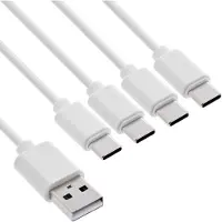 InLine Câble de charge USB 4in1 en Y, 1x USB-A prise à 4x USB-C prise, blanc, 2m