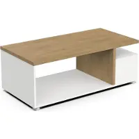 You do it - Table basse 3 nichesReproduction chêne et blanc mat L91,8 cm - ACCESS