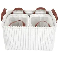 Home Deco Factory HOME_DECO_FACTORY WHITE STORAGE BASKET X3 H20CM