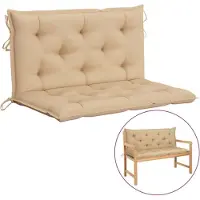 vidaXL Coussin pour banc de jardin Beige 100x(50+50)x7 cm Tissu Oxford