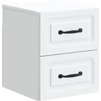 vidaXL Cabinet de chevet mural avec tiroir Blanc 34,5 x 33 x 40 cm