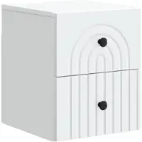 vidaXL Cabinet de chevet mural avec tiroir Blanc 33 x 34,5 x 40 cm