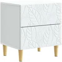 vidaXL Table de chevet Blanc 43 x 34,5 x 48 cm Bois d'ingénierie
