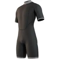 Mystic Brand Flatlock 3/2mm Short Sleeve Back Zip Shorty Vert XL Homme