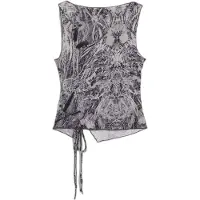 Desigual Haut 'Photo Tied' gris clair / noir