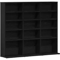 vidaXL Meuble CD en chêne noir 100 x 23 x 89,5 cm bois d'ingénierie