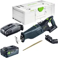 Festool Scie sabre sans fil RSC 18 EB-Basic 18 V Brushless + 1 batterie 8,0 Ah + chargeur rapide + Systainer