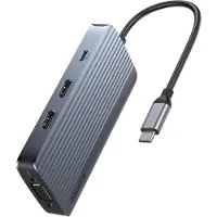 Anker USB-C Hub 8-in-1 Triple Display Gray (USB-C, 8 ports), Station d’accueil + hub USB, Gris