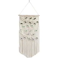 Melitt Feuilles Macramé Tenture Murale Feuille Verte Macramé Tenture Murale Boho DéCoration Murale Fil Tenture Murale Tapisserie Faite à la Main B