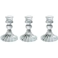 Wella Bougeoirs Rétro en Verre Transparent, Adaptés Aux Bougies Piliers, Aux Mariages, Aux Fêtes de Fin D'Année et à la Décoration. A