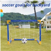 Torribaly Pliant Football but de Football Post Net Set avec Pompe Enfants Sport IntéRieur Jeux de Plein Air Jouets Enfant Cadeau D'Anniversaire en