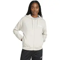 Adidas Essentials Linear Full-zi Hoodie Femme - Sweats à capuche, Beige - Taille XXS (26-28) - Jersey de coton