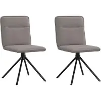 Syfax Chaises à manger lot de 2 taupe tissu