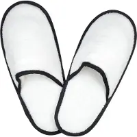 The One Towelling - Chaussons pour hommes/femmes unies LT4882 (43 EU) (blanc/noir)