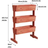 StarTech.com Jardinière surélevée - Jardinière verticale à 3 niveaux - Pour l'intérieur et l'extérieur - En bois - Échelle amovible - Brun rougeâtre