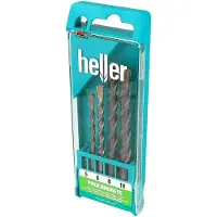 Heller Power 3000 16873 1 Concrete twist drill bit set 4-piece 5 mm, 6 mm, 8 mm, 10 mm Total length 120 mm Cylinder shank 1 Set