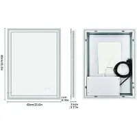 StarTech.com Miroir de salle de bain à LED - Miroir mural rectangulaire 60 x 80 cm - Rétroéclairé - Anti-buée - Intensité réglable - Incassable - Sans cadre