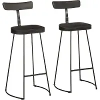 vidaXL Tabouret de bar 2 pcs. noir 49x43x103 cm Mango massif