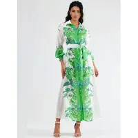 MSN Collection Robe vert / blanc