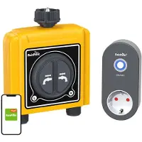 Rain Ttv203frf + Twg004wr 2 Zone Irrigation Controller With App Jaune