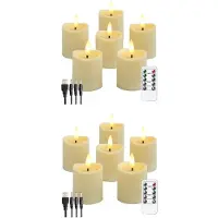 Melitt 12x Bougies LED, Bougies Sans Flamme Vacillante, Bougie Rechargeable, Bougies en Cire Véritable avec Télécommande, Blanc Laiteux
