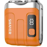 INF Mini Rasoir Électrique avec Écran Digital - Rasoir de Voyage Portable Orange