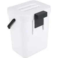 Tlily Poubelle de Cuisine de 1,3 Gallon avec Couvercle Sous L'éVier Poubelle de Cuisine Petite et LéGèRe Poubelle de Salle de Bain Blanche