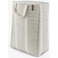 OEM Lavabo à rayures – Lavabo pliable avec poignées – Compact et léger – Gris/blanc – 25 x 40 x 55 cm