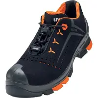 Uvex 2 Chaussures basses de sécurité S3 noir-orange, chaussures de travail pour femmes & hommes, imperméables, respirantes, semelle ESD Taille:EU 44